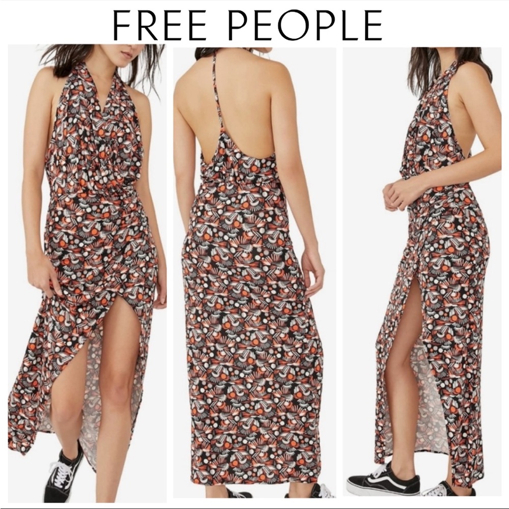 Free People Daria Maxi Dress black combo NWT size Small super soft fabric